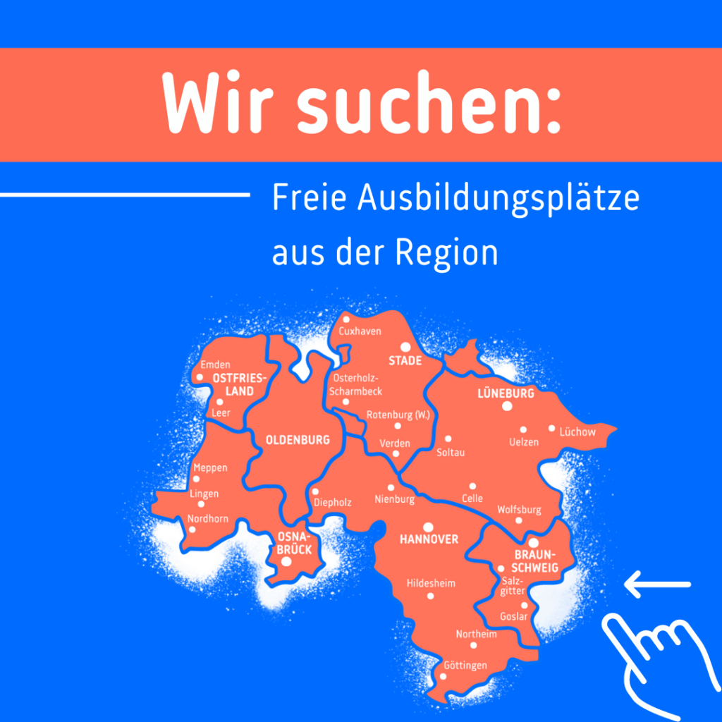 Aufruf: freie Ausbildungsplätze in Niedersachsen